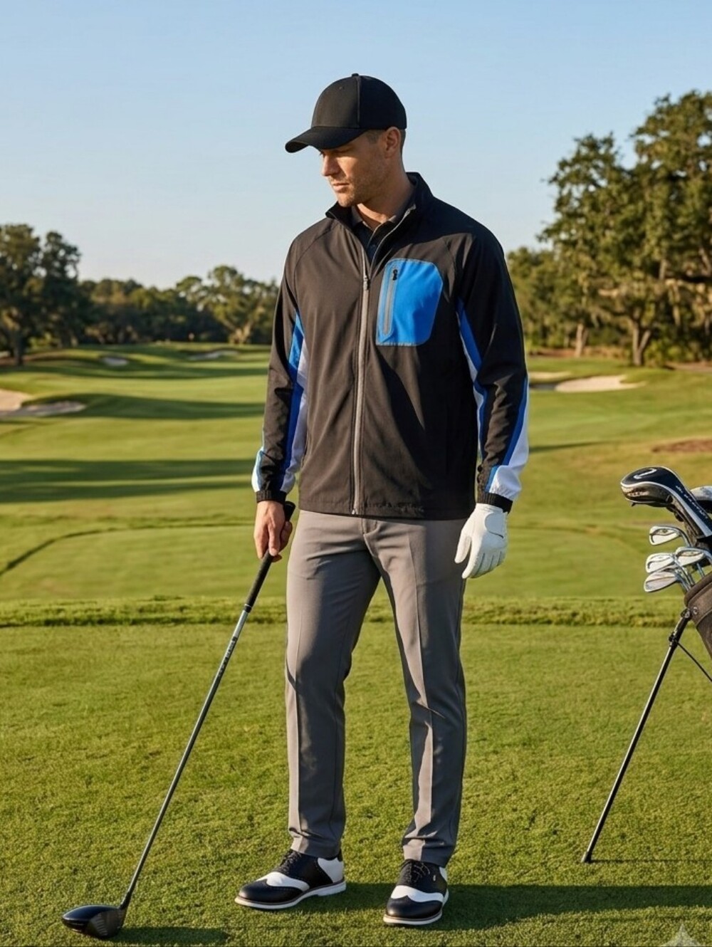 Walter Hagen Hydroproof Colorblock Full Zip Golf Jacket Size XL